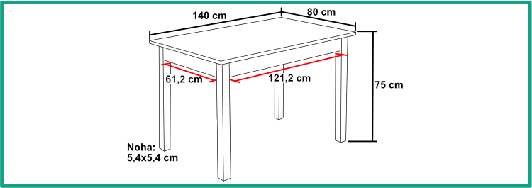 Stůl 140x80_18 kóty